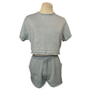 ZESICA Women's 2 Piece Crop Top and Short Set Size XS